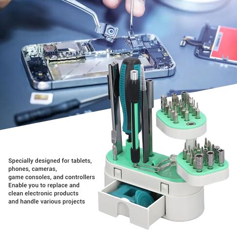 Versatile Set Ergonomic Design Magnetic Set 41 Pcs Precise Set with Excellent Metal Bits for Phone Tablet Camera Watch Electronics Repair Convenient Storage in Saudi Arabia