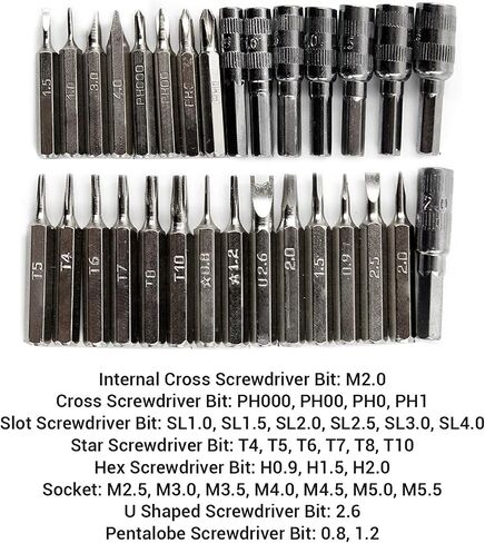 Versatile Set Ergonomic Design Magnetic Set 41 Pcs Precise Set with Excellent Metal Bits for Phone Tablet Camera Watch Electronics Repair Convenient Storage in Saudi Arabia