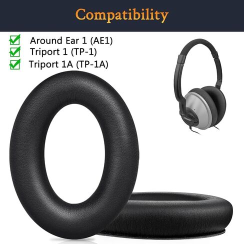 Soulwit Cooling Geling Postpads استبدال Bose Triport 1 (TP-1) ، Triport 1A (TP-1A) ، حول Earn 1 (AE1) ، وسائد وسائد أذن مع رغوة عزل الضوضاء ، سمك إضافي-أسود-أسود in Kuwait