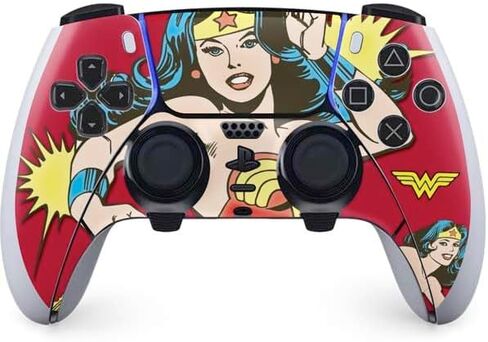 Skinit Skinit Gaming Gaming Skin متوافق مع PS5 DualSense Edge Pro Controller - مرخص رسميًا DC Comics Wonder Woman Classic Action Design in Saudi Arabia