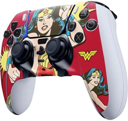 Skinit Skinit Gaming Gaming Skin متوافق مع PS5 DualSense Edge Pro Controller - مرخص رسميًا DC Comics Wonder Woman Classic Action Design in Saudi Arabia
