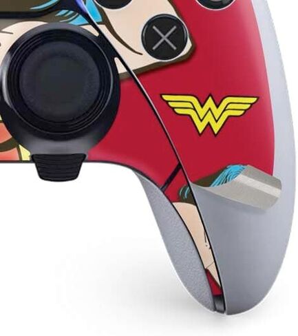 Skinit Skinit Gaming Gaming Skin متوافق مع PS5 DualSense Edge Pro Controller - مرخص رسميًا DC Comics Wonder Woman Classic Action Design in Saudi Arabia