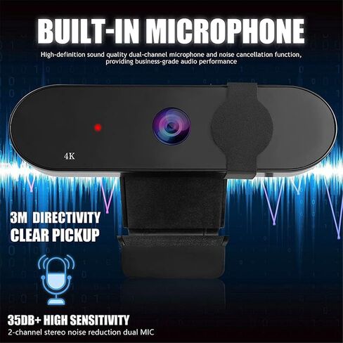 4K Webcam Full 1080P Camera 30fps Computer Web Cam Wide Angle Auto with Tripod Built-in Microphone in Saudi Arabia