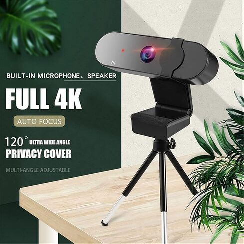 4K Webcam Full 1080P Camera 30fps Computer Web Cam Wide Angle Auto with Tripod Built-in Microphone in Saudi Arabia