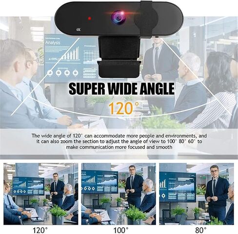4K Webcam Full 1080P Camera 30fps Computer Web Cam Wide Angle Auto with Tripod Built-in Microphone in Saudi Arabia