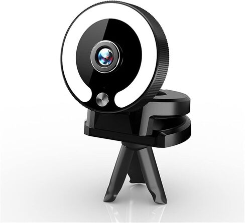 Computer Webcam 4K with Microphone Adjustable Fill Lamp Web Camera for Laptops PC Live Streaming in Saudi Arabia