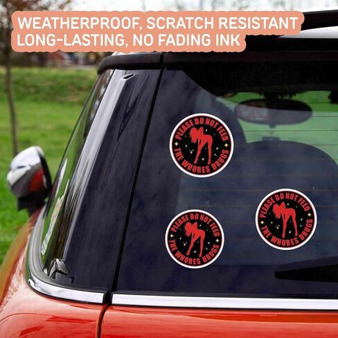 Sarcastic Sticker Sarcasm Decal Please Do Not Feed The Whores Drugs Colors Vinyl Weather-Resistance Sticker for Water Bottles, Laptop, Car in Saudi Arabia