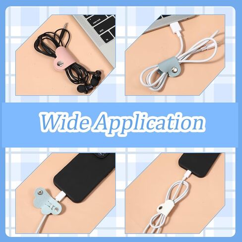 9 PCS Heart Cord Organizer, Cord Keeper Earbud Holder Portable PU Leather Headphone Cable Earbud Data Cords Protector Headphone Cable Straps Wire Organizer, Storage PU Leather Earphones Storage Straps in Saudi Arabia