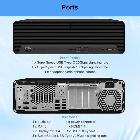 HP Elite SFF 600 G9 سطح مكتب ، Intel Core I7-12700K (12Cores ، حتى 5.0 جيجا هرتز) ، ذاكرة الوصول العشوائي 16 جيجا بايت ، 1 تيرابايت ، SSD ، مضغوط وهادئ ، أداء عالي ، Wi-Fi ، Type-C ، Bluetooth ، DisplayPorts ، HDMI ، Windows 11 Pro in Saudi Arabia