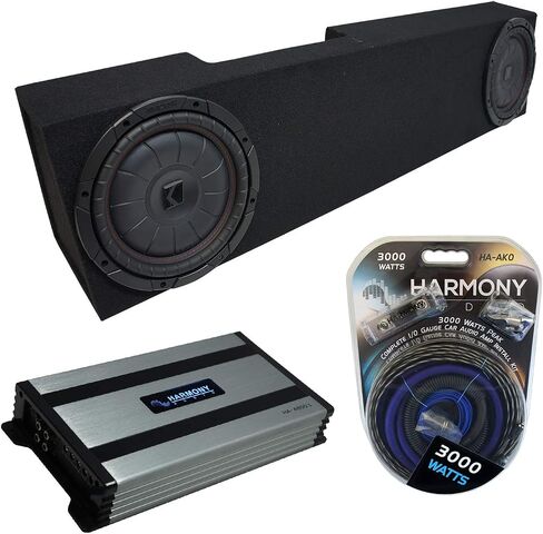 Harmony Audio Compatible with 2006-2018 Dodge Ram Mega Cab Kicker Bundle CompVT CVT10 Dual 10" Sub Box Harmony HA-A800.1 in Saudi Arabia