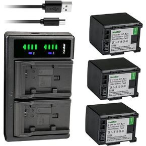 Kastar 2-Pack BP-820 Battery & LTD2 USB Charger for Canon XA60, XA65, XA70, XA75, VIXIA HF G70 Camera in Kuwait