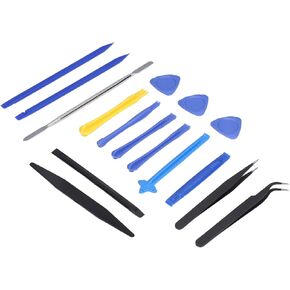 مجموعة أدوات إصلاح إلكترونيات Set Electronics 16pcs ، تم تعيين 16pcs لأداة PRY للهاتف المحمول مع السبات المعدني والبلاستيكي ، الملقط ، فتحة ثلاثية in Kuwait
