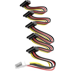 Hard Drive Power Supply Splitter Cable Cord SATA 3.5/2.5 Inch 1 to 5 SATA Hard Drive Power Splitter Cable Cord 18AWG in Saudi Arabia