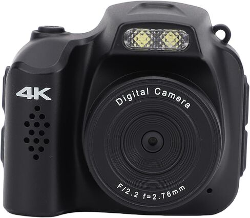 Small Digital Camera 64MP 4K, 19 Retro Filters & 78° Wide Angle, 1.54" Screen with Fill Light, Keychain Portable for Travel (Black) in Kuwait