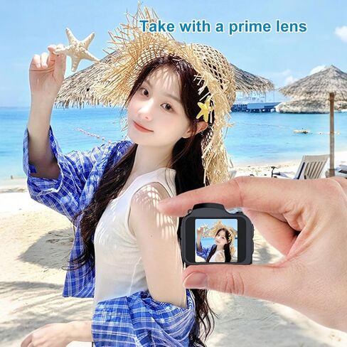 Small Digital Camera 64MP 4K, 19 Retro Filters & 78° Wide Angle, 1.54" Screen with Fill Light, Keychain Portable for Travel (Black) in Kuwait