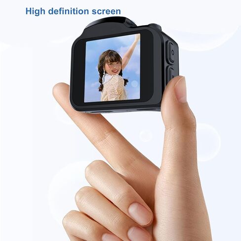 Small Digital Camera 64MP 4K, 19 Retro Filters & 78° Wide Angle, 1.54" Screen with Fill Light, Keychain Portable for Travel (Black) in Kuwait