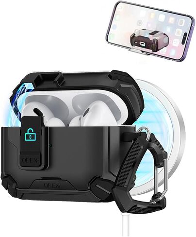 مصمم لحالة AirPods Pro - غطاء السيليكون الناعم الكامل لـ Airpods Pro 2nd/1st Generation 2022/2019 ، LED Prontible -White in Saudi Arabia