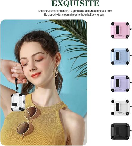 مصمم لحالة AirPods Pro - غطاء السيليكون الناعم الكامل لـ Airpods Pro 2nd/1st Generation 2022/2019 ، LED Prontible -White in Saudi Arabia