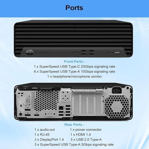 HP Elite SFF 600 G9 سطح مكتب ، Intel Core I9-12900K (16 نورًا ، حتى 5.2 جيجا هرتز) ، ذاكرة الوصول العشوائي DDR5 16 جيجا بايت ، 1 تيرابايت ، SSD ، مضغوط وهادئ ، أداء عالي ، Wi-Fi ، Type-C ، Bluetooth ، DisplayPorts ، HDMI ، Windows 11 Pro in Saudi Arabia