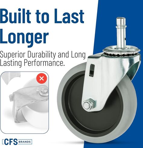 Carlisle FoodService Products CFS SBCC24000 Fold n' Go Cart عجلة دوارة معدنية بديلة، قطر العجلة 4 بوصات in Saudi Arabia