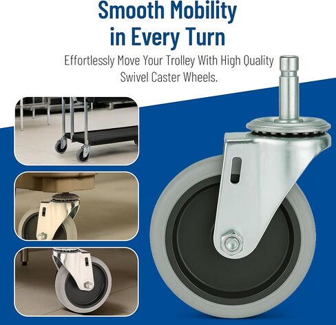 Carlisle FoodService Products CFS SBCC24000 Fold n' Go Cart عجلة دوارة معدنية بديلة، قطر العجلة 4 بوصات in Saudi Arabia