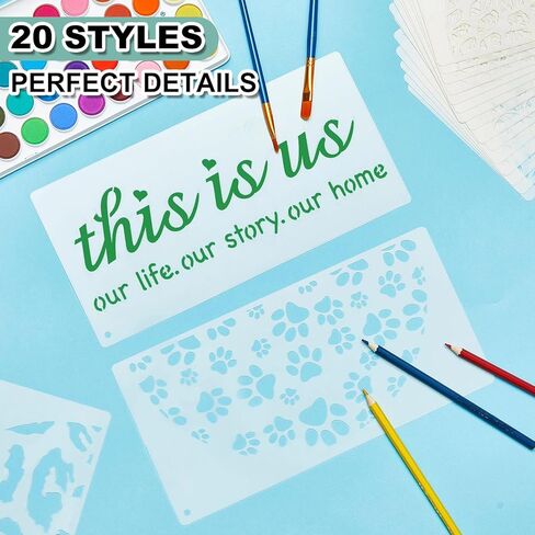 20 Pcs Welcome Stencils for Painting on Wood 11.81 x 5.91'' Large Welcome Letters Stencils Half Round Stencils for Wood Sign Plastic Word Farmhouse Stencils for Canvas Wall (Wild Flower) in Kuwait