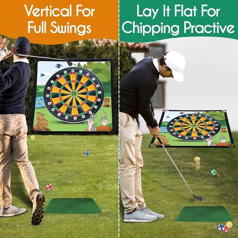 Golf Chipping Game Mat - Chip Games Sticky Practice Golf Game Set for Adults Kids Indoor Outdoor Backyard Garden Party - New Practice Golf Balls Putting Pitching Hitting Casual Golf Play Fun Mat in Saudi Arabia