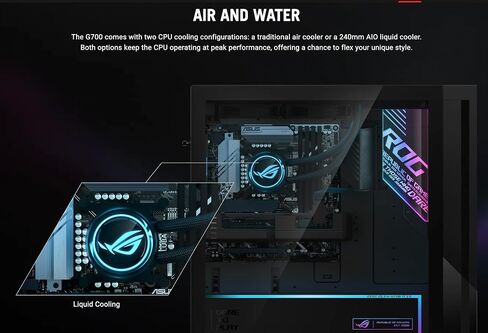 ASUS ROG G700 AI PC PC PC (Intel Ultra 9-285K ، Geforce RTX 5080 16GB GDDR7 ، 64GB DDR5 ، 2TB PCIE SSD ، RGB FORS ، 240MM AIO ، 850W PSU ، WIFI 6 ، Bluetooth 5.2 ، RJ-45 ، WIN 11 in Saudi Arabia