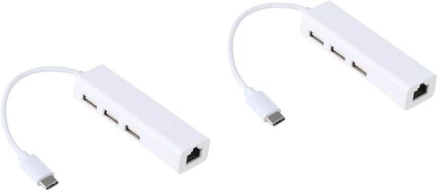 Gadpiparty 3pcs متعدد الوظائف نوع C إلى Ethernet Hub 3 موصلات محاور USB 2.0 لأجهزة الكمبيوتر المحمولة in Kuwait