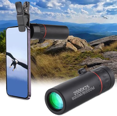30 × 25 HD تلسكوب أحادي مع مقطع الهاتف ، Mini Pocket Telescope مقاومة للماء من التلسكوبات HD نطاق أحادي لصيد التخييم in Saudi Arabia