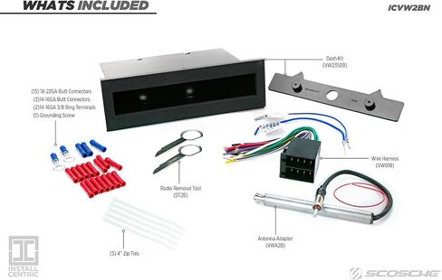 SCOSCHE VW2350MX DIN Radio Radio Thase Kit مع جيب متوافق مع مركبات Select 2002-05 Volkswagen - مجموعة تركيب ستيريو ما بعد البيع - لا تتناسب مع Double Din - انظر Fit Image in Saudi Arabia