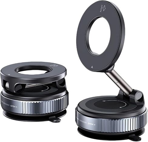 Magnetic Mount Holder, Vacuum Phone Mount for Car, iPhone Car Phone Holder, 360° Ultra Suction. Car. Gym. Mirror. Vacuum Magnetic Phone Holder, Compatible with iPhone Android and All Smartphones in Saudi Arabia