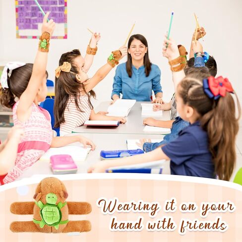 Simgoing 2 Pcs Animal Slap Bracelets Stuffed Animal Capybara Huggers Slap Bracelets 8.5'' Capybara Plush Toy Wrist Stuffed Animal Slap Band for Kids Birthday Party Favor Supply Gift in Kuwait