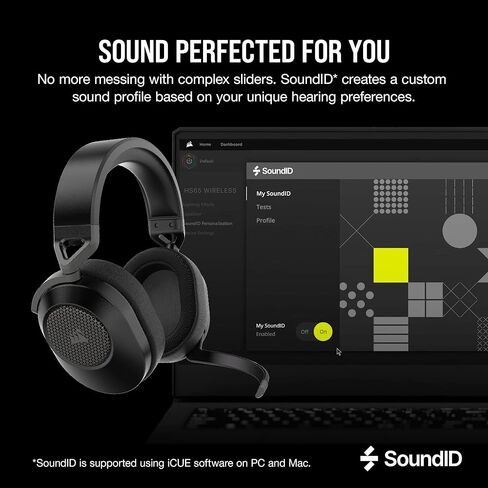 Corsair HS65 Wireless Multiplatform Gaming Headset with Bluetooth - Dolby Audio 7.1 - Omni-Directional Microphone - iCUE Compatible - PC, Mac, PS5, PS4, Mobile - Carbon (Renewed) in Saudi Arabia