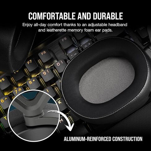Corsair HS65 Wireless Multiplatform Gaming Headset with Bluetooth - Dolby Audio 7.1 - Omni-Directional Microphone - iCUE Compatible - PC, Mac, PS5, PS4, Mobile - Carbon (Renewed) in Saudi Arabia