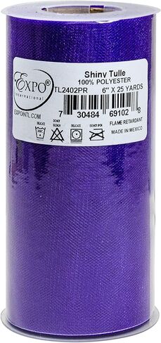 Expo Shiny Tulle Spool of 25-Yard, White in Kuwait