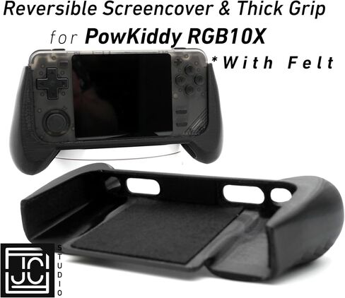 Felt Grip 2-in-1 لـ Powkiddy RGB10X COVER COVER COVER COVEL COMPLY GRIP GOSE SCREET PROTECTOR | حماية الألعاب المحمولة مع نمط محكم in Kuwait