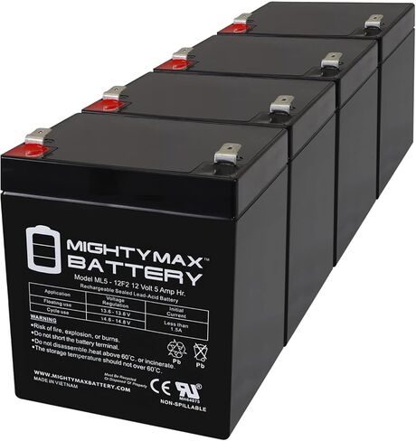 Mighty Max Battery 12V 5Ah F2 SLA Replacement Battery for APC StepDown SURT6000XLT - 4 Pack in Kuwait
