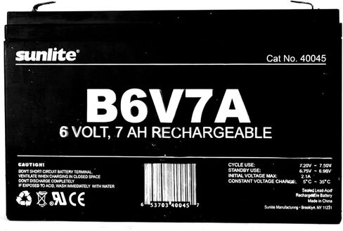 Sunlite 40045-SU B6V7A 7-Amp Hour Emergency Backup Battery, 6-volt in Saudi Arabia
