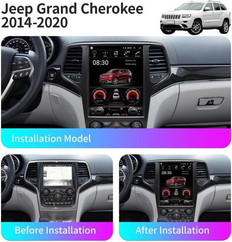 شاشة تعمل باللمس الكبيرة لجيب جراند شيروكي 2014 إلى 2022 سنة RAM2G+ROM 32G 12.1 بوصة Android 13 Car Stereo Radio Wireless Apple Carplay Android Auto Tesla Screen Player in Saudi Arabia