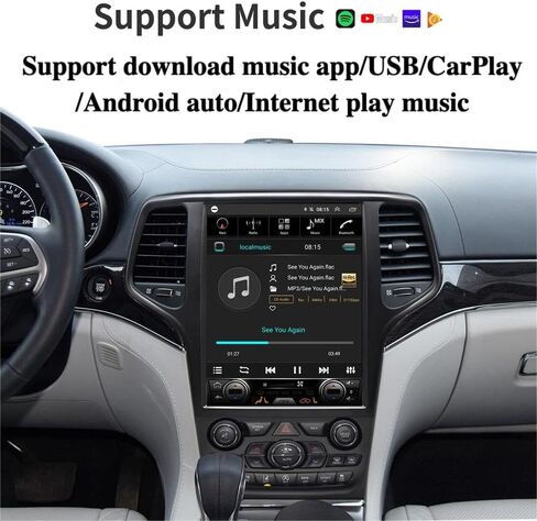 شاشة تعمل باللمس الكبيرة لجيب جراند شيروكي 2014 إلى 2022 سنة RAM2G+ROM 32G 12.1 بوصة Android 13 Car Stereo Radio Wireless Apple Carplay Android Auto Tesla Screen Player in Saudi Arabia