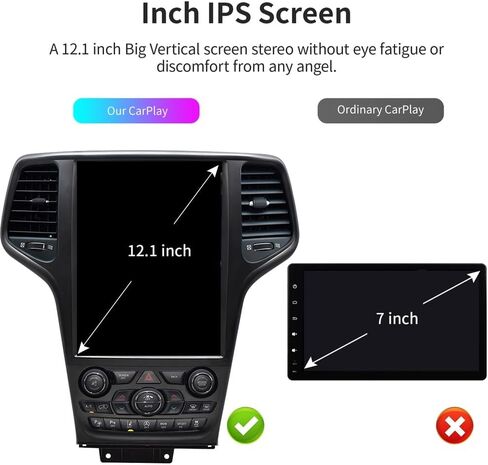 شاشة تعمل باللمس الكبيرة لجيب جراند شيروكي 2014 إلى 2022 سنة RAM2G+ROM 32G 12.1 بوصة Android 13 Car Stereo Radio Wireless Apple Carplay Android Auto Tesla Screen Player in Saudi Arabia