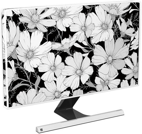 Baocicco Vintage Boho Flowers Monitor Dust Covers 22, 23, 24, 25 Inch Old Floral Bohemian Design Retro Anti-Static Dustproof Protective Waterproof Panel Case Computer Screen Protective LCD/LED/HD in Saudi Arabia