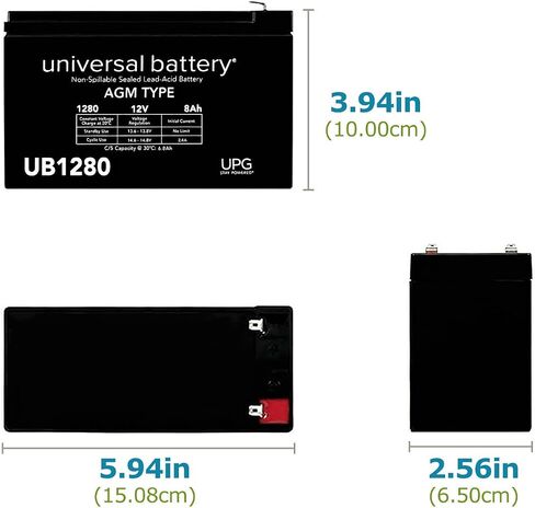 وحدة البطارية UB1280 -ER 8000 مللي أمبير - 12 فولت DC - حمض الرصاص المختوم in Saudi Arabia