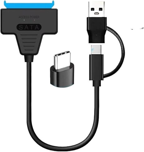 SATA to USB3.0/Type-C Adapter Cable Up to 6 Gbps High Speed Support 2.5 Inch External HDD SSD Hard Drive 22 Pin Sata III Cable(Type c 3.0) in Saudi Arabia