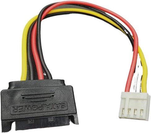 Cable SATA 15Pin Male to 4Pin Female FDD Floppy Adapter Hard Drive Power Cables Cord 20cm D Port Small 4pin to SATA Power Cable in Saudi Arabia