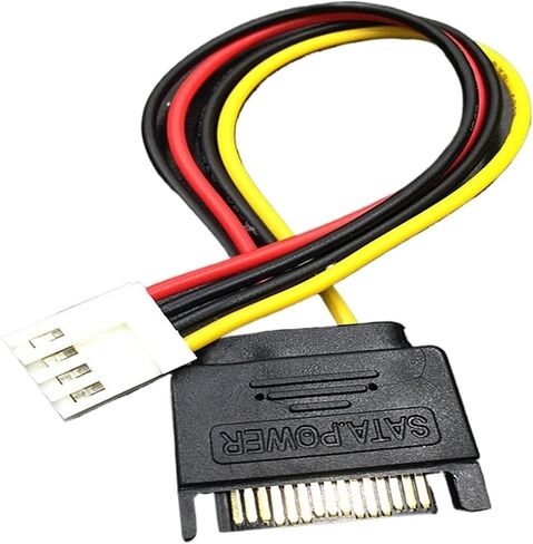 Cable SATA 15Pin Male to 4Pin Female FDD Floppy Adapter Hard Drive Power Cables Cord 20cm D Port Small 4pin to SATA Power Cable in Saudi Arabia
