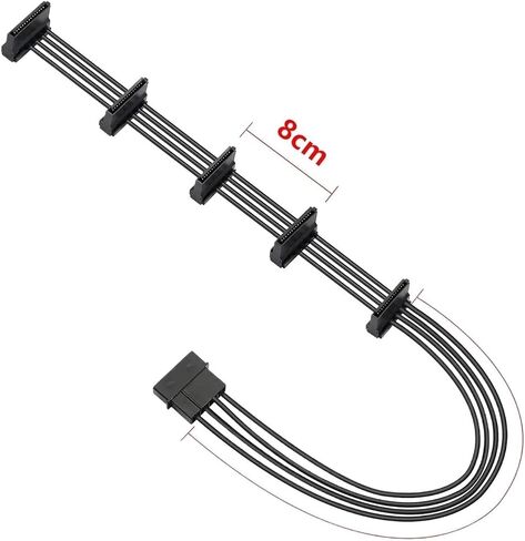 H &*igh qu> ality 1 pcs خادم كمبيوتر متين عملي 4 دبابيس IDE 1 إلى 5 SATA محول كابل الطاقة in Saudi Arabia