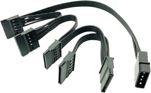 H1111Z 4pin IDE 1 to 5 SATA 15Pin Hard Drive Power Supply Splitter Cable Cord for DIY PC Sever 4-pin to 15-pin Power 60CM(IDE to 5 SATA) in Saudi Arabia