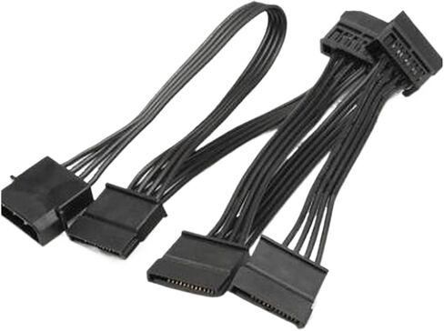 H1111Z 4pin IDE 1 to 5 SATA 15Pin Hard Drive Power Supply Splitter Cable Cord for DIY PC Sever 4-pin to 15-pin Power 60CM(IDE to 5 SATA) in Saudi Arabia